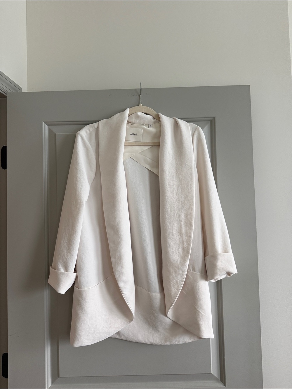 Wilfred Cream Open-Front Shawl Collar Blazer